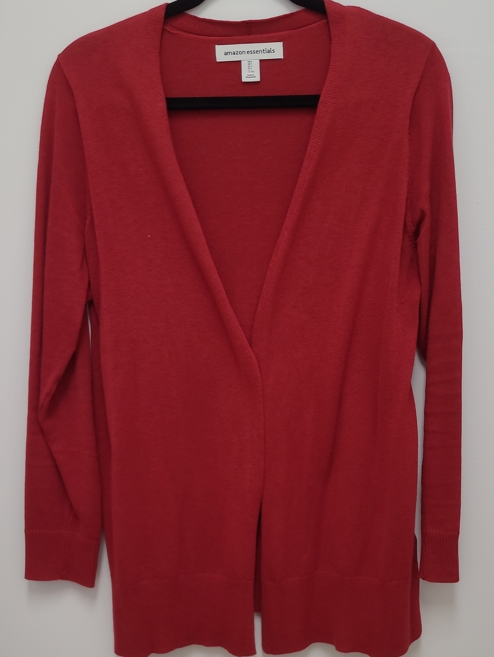 Amazon Essentials Women's Crimson Open-Front Cardigan Sweater